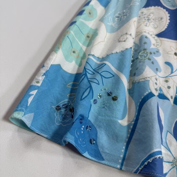 Y2K New York & Company Boho Sequin Beaded Floral Lined Midi Skirt Wms Size M - Picture 3 of 11